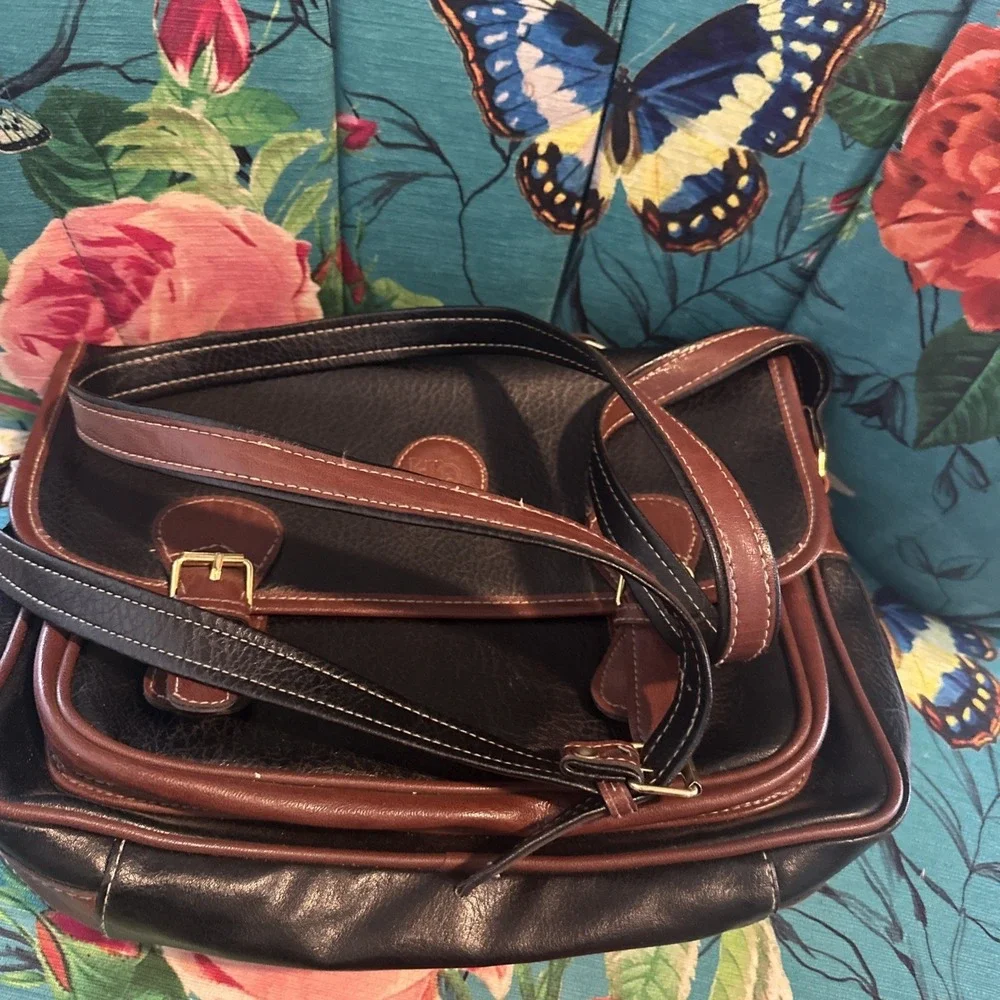 Vintage Full Grain Leather Satchel kMQ Messenger Shoulder Bag
